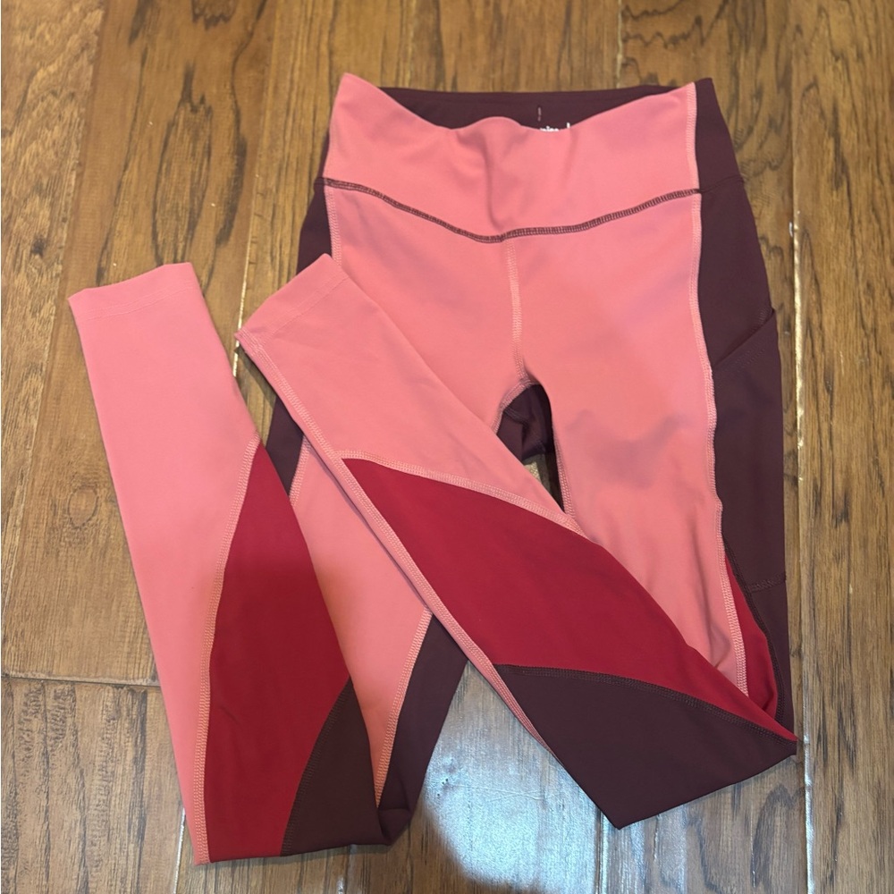 Outdoor Voices Tri-Tone Warmup Leggings XS Colorblock High Rise